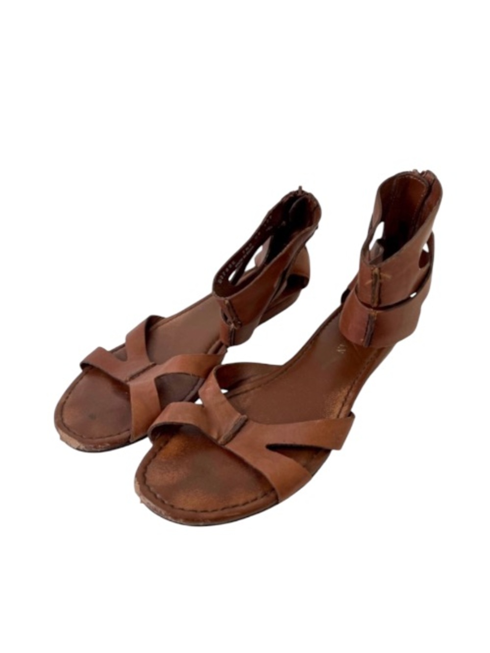 Cole Haan Women’s Brown Flat Open Toe Sandals with Ankle Straps, Size 7.5